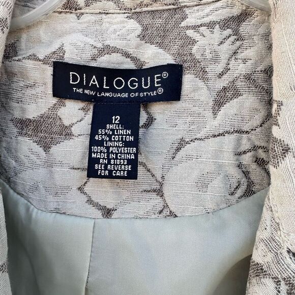 Romantic Floral Rose Linen and Cotton Summer Blazer - Picture 3 of 7